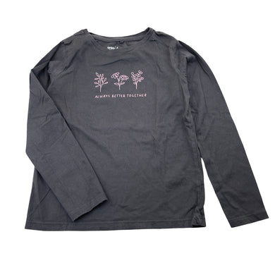 Girls Anko, grey cotton long sleeve tee / top, GUC, size 6,  