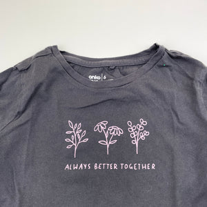 Girls Anko, grey cotton long sleeve tee / top, GUC, size 6,  
