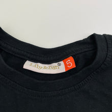 Load image into Gallery viewer, Girls Lily &amp; Dan, black cotton long sleeve tee / top, EUC, size 5,  
