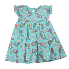 Load image into Gallery viewer, Girls Mango, cotton short sleeve dress, mermaids, FUC, size 5, L: 53cm