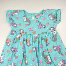 Load image into Gallery viewer, Girls Mango, cotton short sleeve dress, mermaids, FUC, size 5, L: 53cm