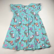 Load image into Gallery viewer, Girls Mango, cotton short sleeve dress, mermaids, FUC, size 5, L: 53cm