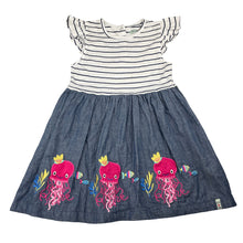 Load image into Gallery viewer, Girls Lilly + Sid, embroidered organic cotton dress, light mark on bodice, FUC, size 5, L: 58cm