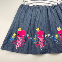 Load image into Gallery viewer, Girls Lilly + Sid, embroidered organic cotton dress, light mark on bodice, FUC, size 5, L: 58cm