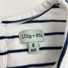 Load image into Gallery viewer, Girls Lilly + Sid, embroidered organic cotton dress, light mark on bodice, FUC, size 5, L: 58cm