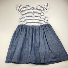 Load image into Gallery viewer, Girls Lilly + Sid, embroidered organic cotton dress, light mark on bodice, FUC, size 5, L: 58cm