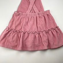 Load image into Gallery viewer, Girls Matalan, chunky corduroy cotton overalls dress / pinafore, GUC, size 3-4, L: 53cm