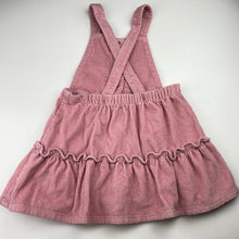 Load image into Gallery viewer, Girls Matalan, chunky corduroy cotton overalls dress / pinafore, GUC, size 3-4, L: 53cm