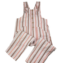 Load image into Gallery viewer, Girls Cotton On, striped lightweight cotton overalls, GUC, size 5,  