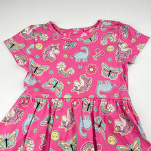 Load image into Gallery viewer, Girls Anko, cotton dress, unicorns &amp; dinosaurs, GUC, size 4, L: 51cm
