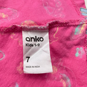 Girls Anko, cotton dress, unicorns & dinosaurs, GUC, size 7, L: 59cm
