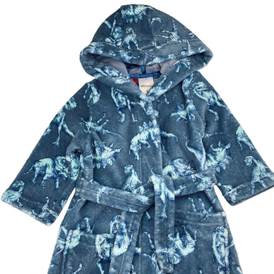 Boys Milkshake, soft fleece dressing gown / bath robe, dinosaurs, FUC, size 3,  