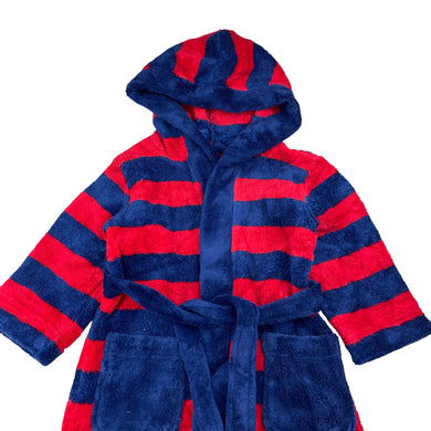 Unisex Target, red & navy fleece dressing gown / bath robe, GUC, size 2,  
