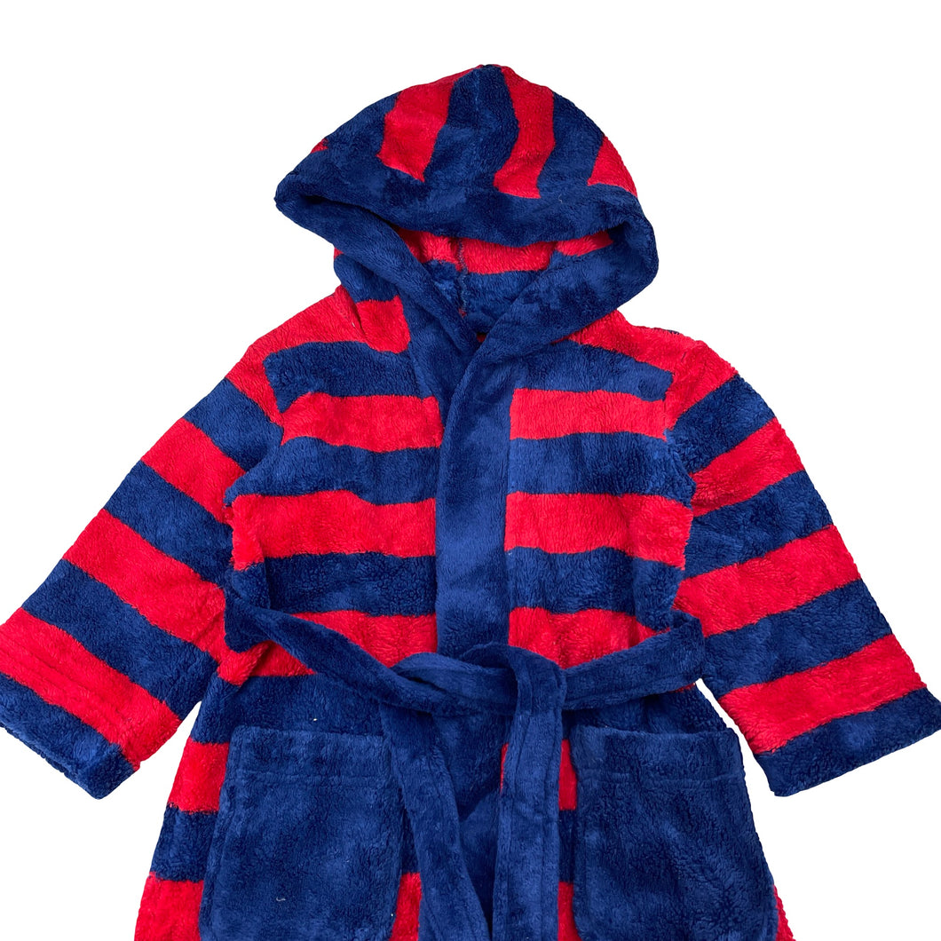Unisex Target, red & navy fleece dressing gown / bath robe, GUC, size 2,  