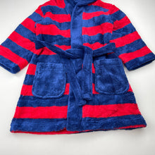 Load image into Gallery viewer, Unisex Target, red &amp; navy fleece dressing gown / bath robe, GUC, size 2,  