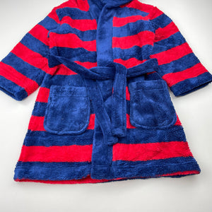Unisex Target, red & navy fleece dressing gown / bath robe, GUC, size 2,  
