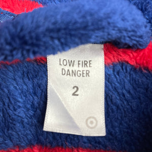 Unisex Target, red & navy fleece dressing gown / bath robe, GUC, size 2,  