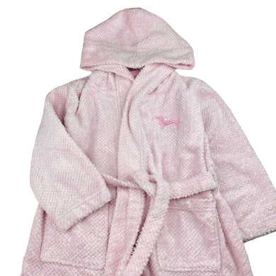 Girls Peter Alexander, pink hooded dressing gown / bath robe, GUC, size 4,  