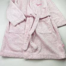 Load image into Gallery viewer, Girls Peter Alexander, pink hooded dressing gown / bath robe, GUC, size 4,  