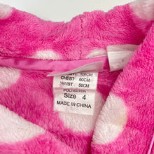 Load image into Gallery viewer, Girls Disney, Minnie Mouse embroidered fleece dressing gown / bath robe, FUC, size 4,  