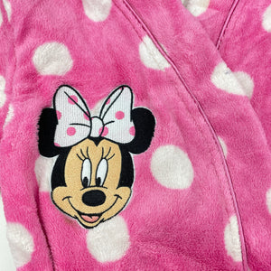 Girls Disney, Minnie Mouse embroidered fleece dressing gown / bath robe, FUC, size 4,  
