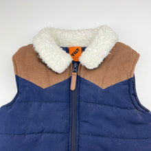 Load image into Gallery viewer, Boys Tilt, navy &amp; brown puffer vest / sleeveless jacket, EUC, size 3,  