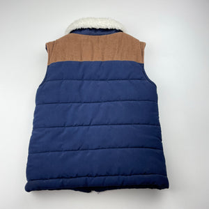Boys Tilt, navy & brown puffer vest / sleeveless jacket, EUC, size 3,  