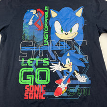 Load image into Gallery viewer, Boys SEGA, SONIC THE HEDGEHOG navy tee / top, GUC, size 10,  