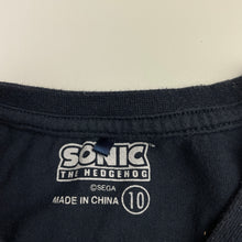 Load image into Gallery viewer, Boys SEGA, SONIC THE HEDGEHOG navy tee / top, GUC, size 10,  