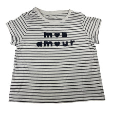 Load image into Gallery viewer, Girls Target, navy &amp; white stripe organic cotton tee / top, FUC, size 10,  