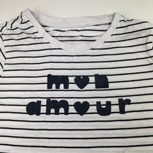 Load image into Gallery viewer, Girls Target, navy &amp; white stripe organic cotton tee / top, FUC, size 10,  