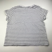Load image into Gallery viewer, Girls Target, navy &amp; white stripe organic cotton tee / top, FUC, size 10,  