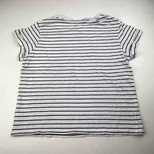 Girls Target, navy & white stripe organic cotton tee / top, FUC, size 10,  