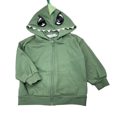 Boys H&M, fleece lined novelty zip hoodie sweater, GUC, size 2,  