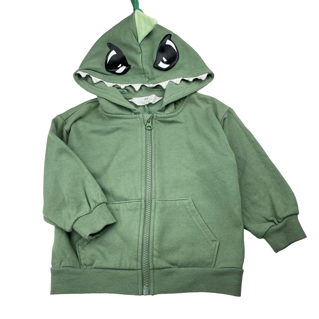 Boys H&M, fleece lined novelty zip hoodie sweater, GUC, size 2,  