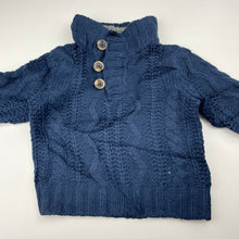 Load image into Gallery viewer, Boys Pumpkin Patch, navy chunky knit sweater / jumper, EUC, size 1,  