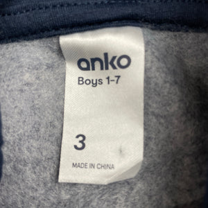 Boys Anko, fleece lined hoodie sweater, dinosaur, EUC, size 3,  