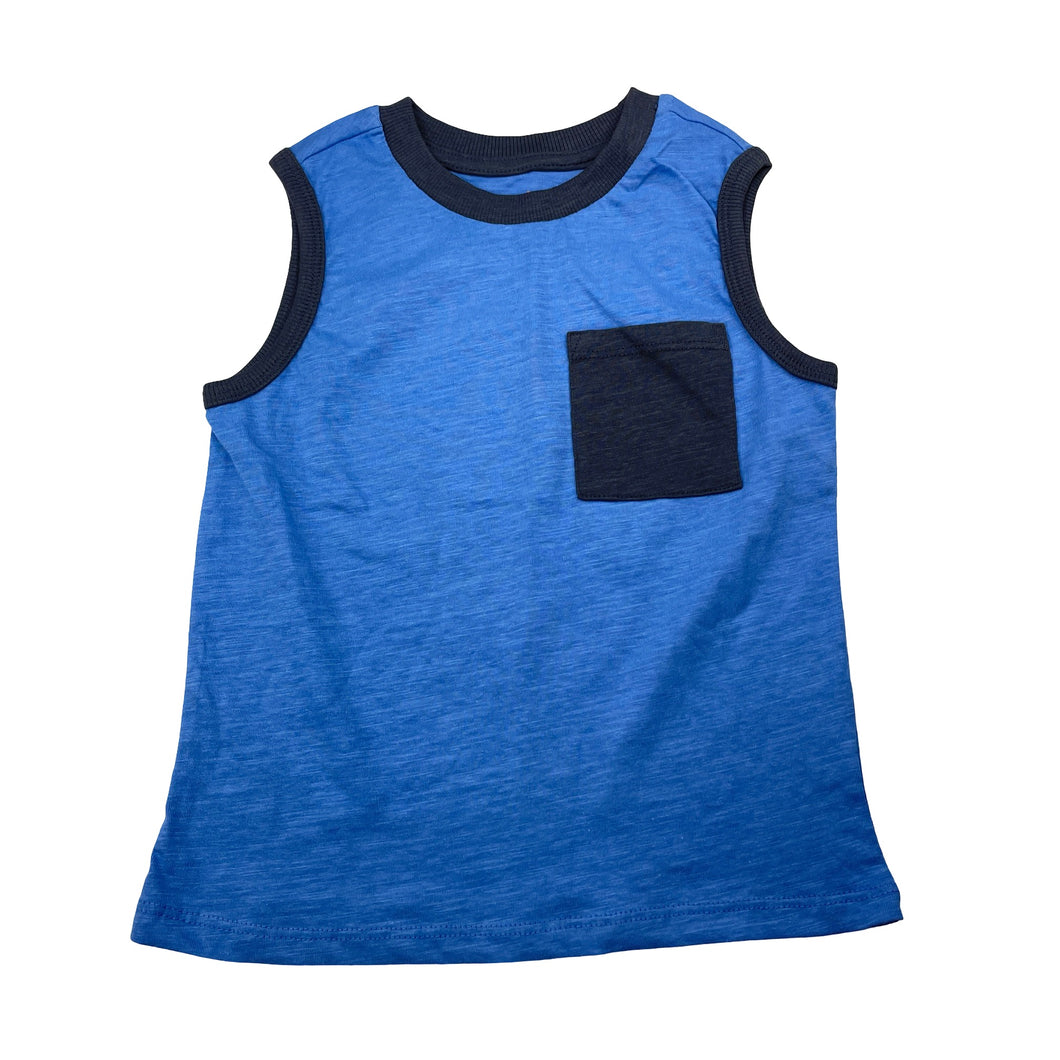 Boys Tilt, blue cotton singlet / tank top, EUC, size 3,  