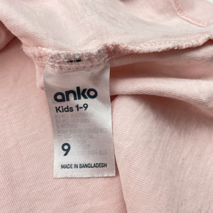 Girls Anko, pink cotton tee / top, FUC, size 9,  