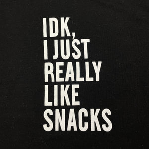 Unisex SHEIN, black tee / top, snacks, GUC, size 6,  