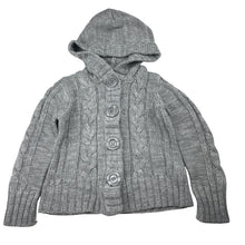 Load image into Gallery viewer, Unisex Pumpkin Patch, chunky knit hooded cardigan / sweater, FUC, size 3,  
