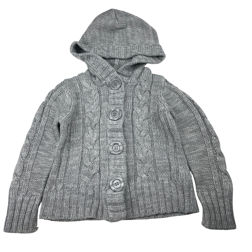 Unisex Pumpkin Patch, chunky knit hooded cardigan / sweater, FUC, size 3,  