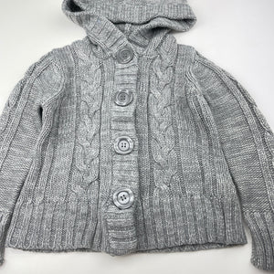 Unisex Pumpkin Patch, chunky knit hooded cardigan / sweater, FUC, size 3,  