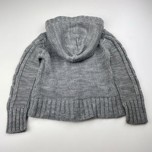 Unisex Pumpkin Patch, chunky knit hooded cardigan / sweater, FUC, size 3,  