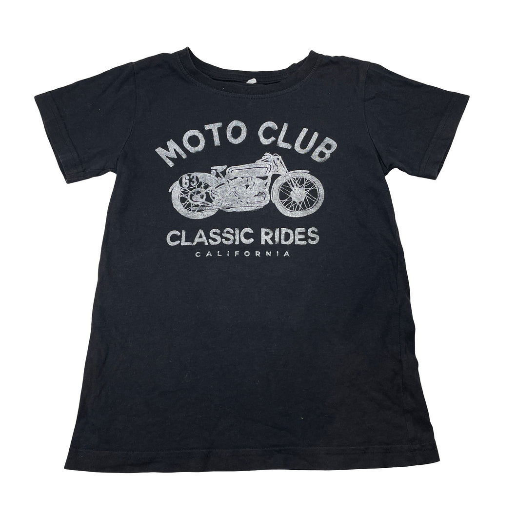 Boys Anko, black cotton tee / top, motorbike, FUC, size 7,  