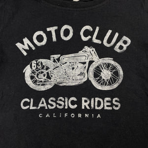 Boys Anko, black cotton tee / top, motorbike, FUC, size 7,  