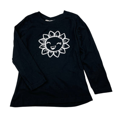 Girls Lily & Dan, black cotton long sleeve tee / top, FUC, size 6,  
