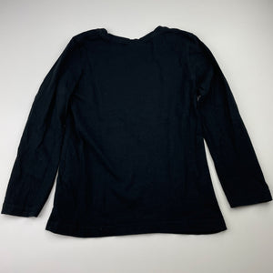 Girls Lily & Dan, black cotton long sleeve tee / top, FUC, size 6,  