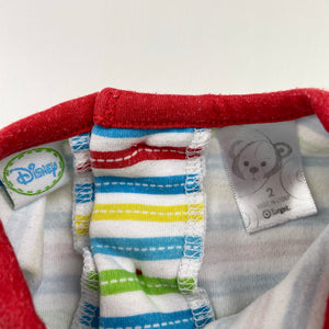 Boys Disney, striped cotton long sleeve top, FUC, size 2,  