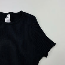Load image into Gallery viewer, Girls Anko, black stretchy ribbed tee / top, EUC, size 8,  